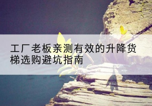 广昌升降货梯怎么选-工厂老板亲测有效的升降货梯选购避坑指南